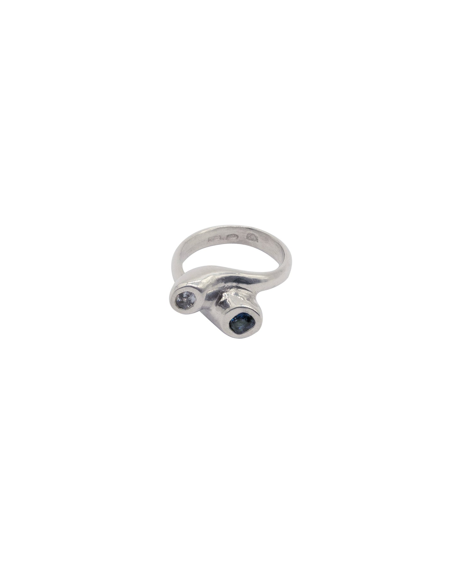 Disamara silver ring with two gems