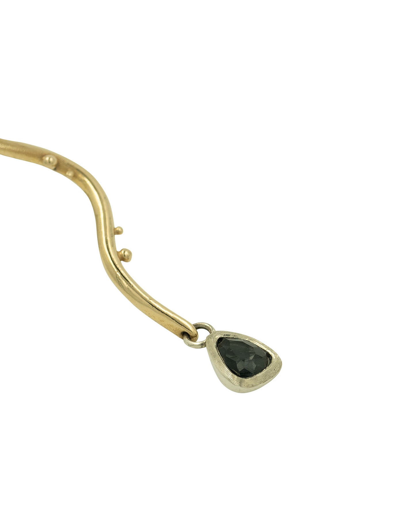 Orecchini sinuosi con tormalina blu