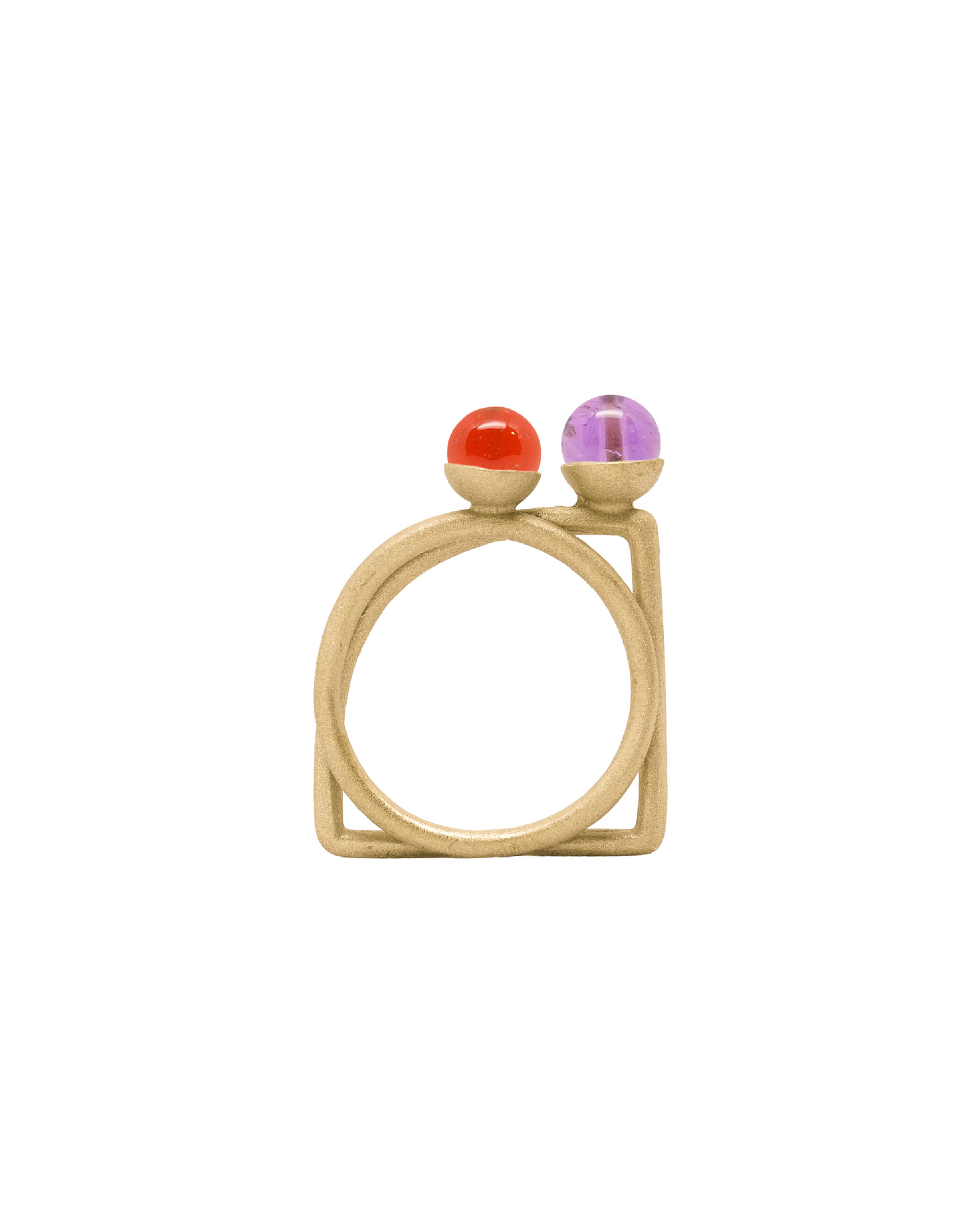Anello Geometria doppio Bronzo