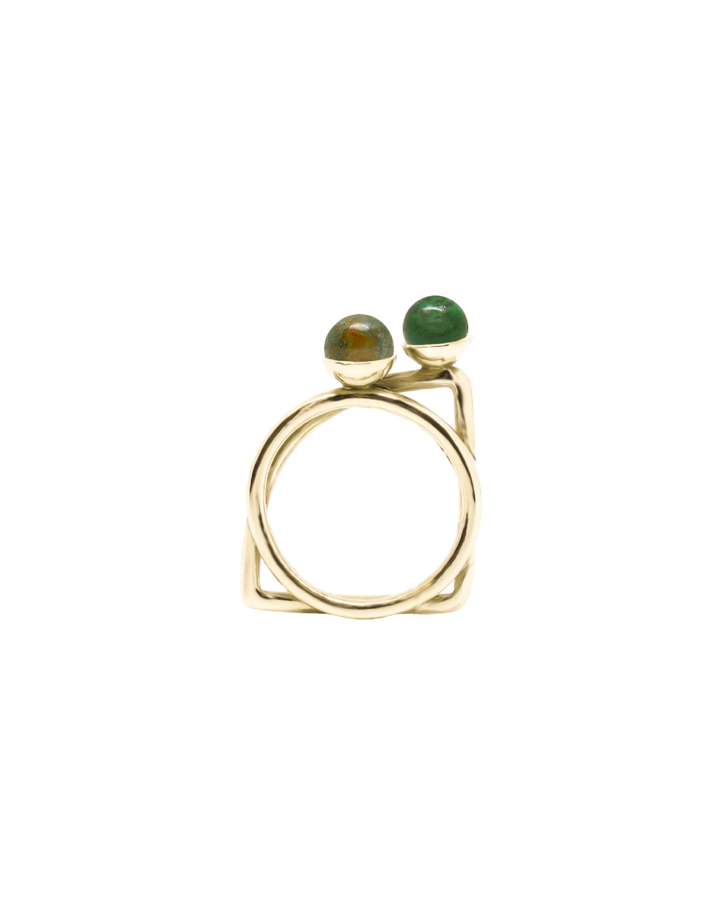 Anello Geometria doppio Bronzo