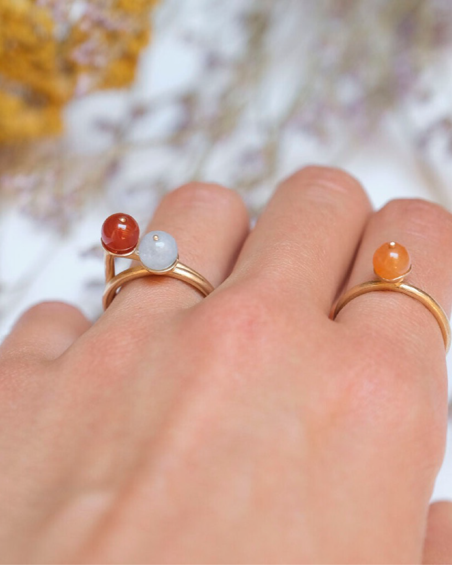 Anello Geometria doppio Bronzo