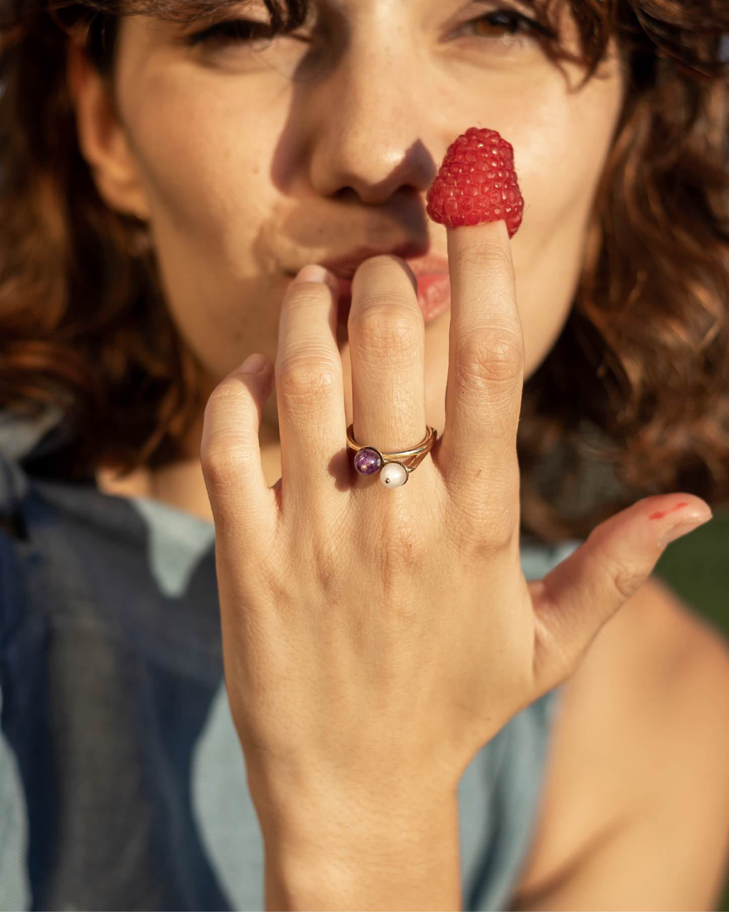 Anello Geometria doppio Bronzo
