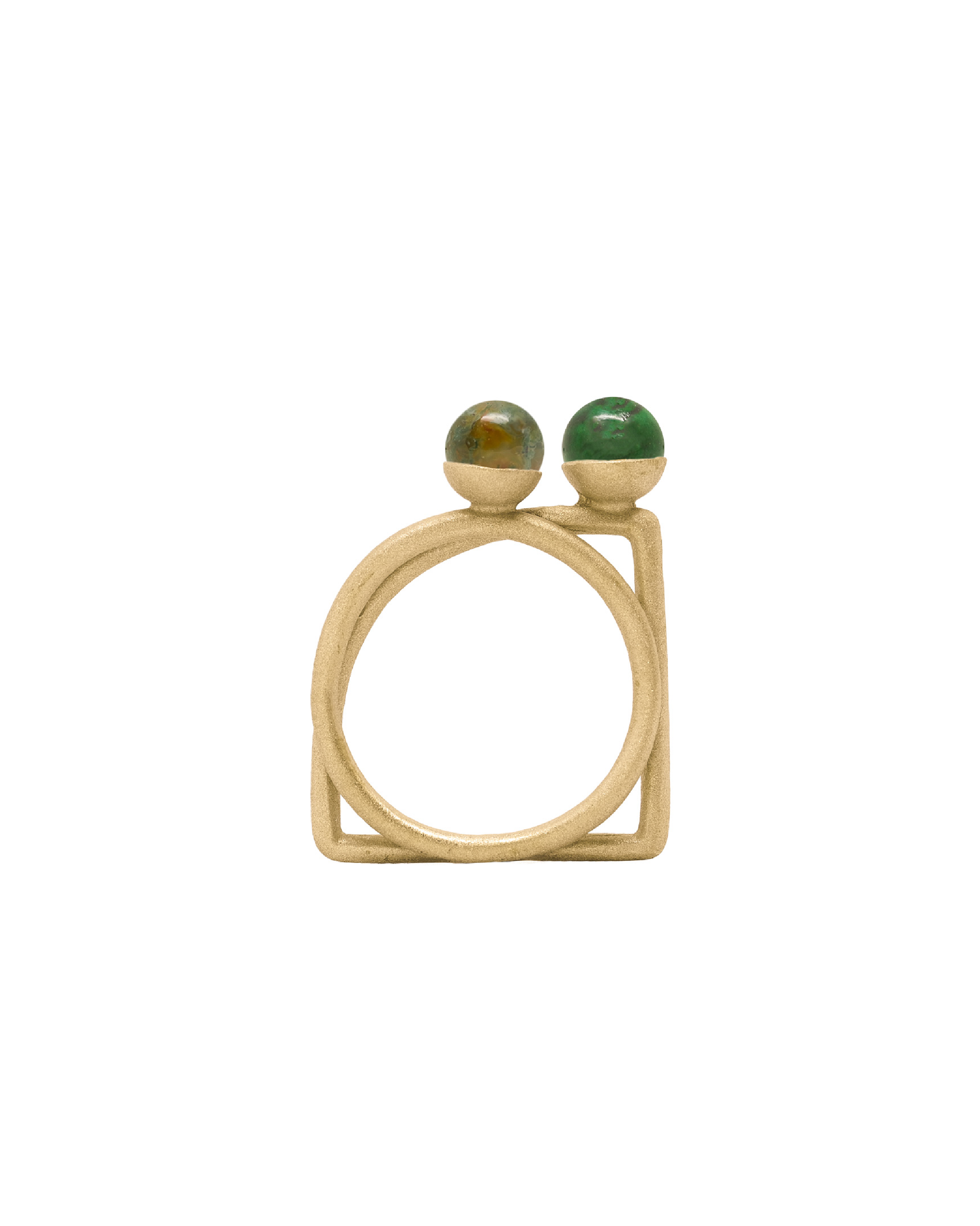 Anello Geometria doppio Bronzo
