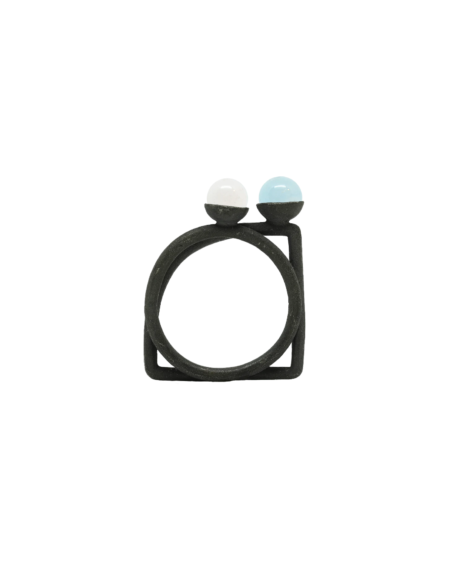 Anello Geometria doppio Argento