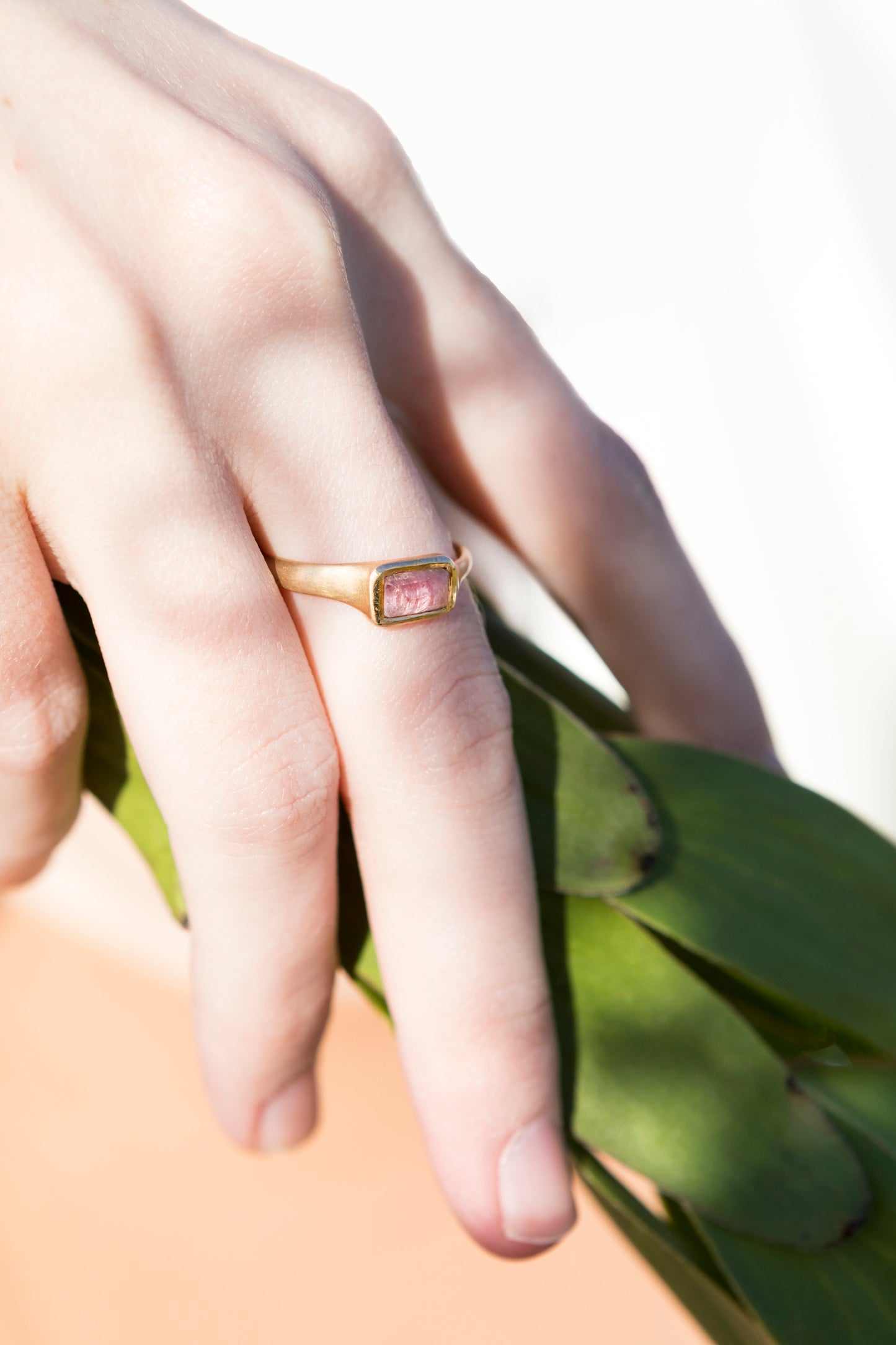 Anello tormalina rosa