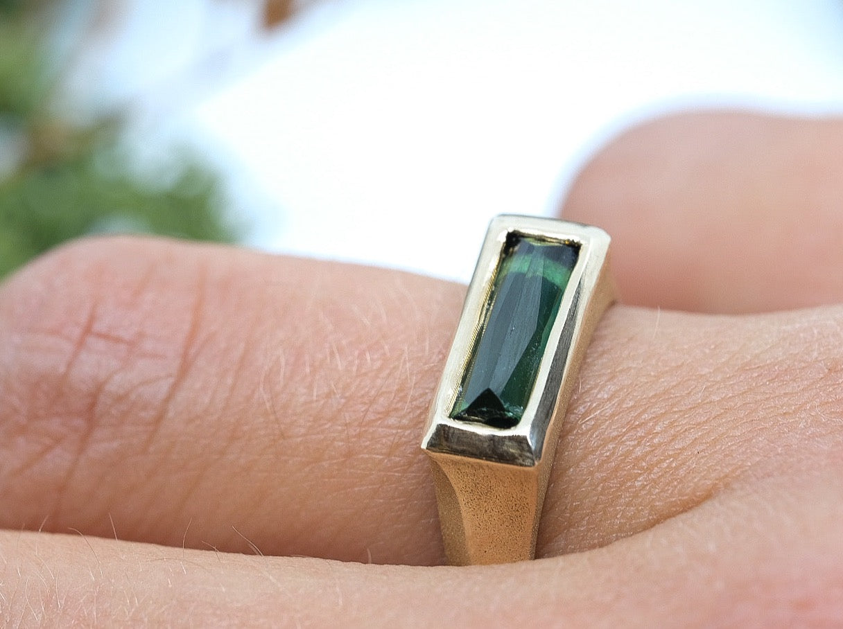 Anello tormalina verde
