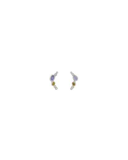Orecchini Climber Tazanite e Tormalina