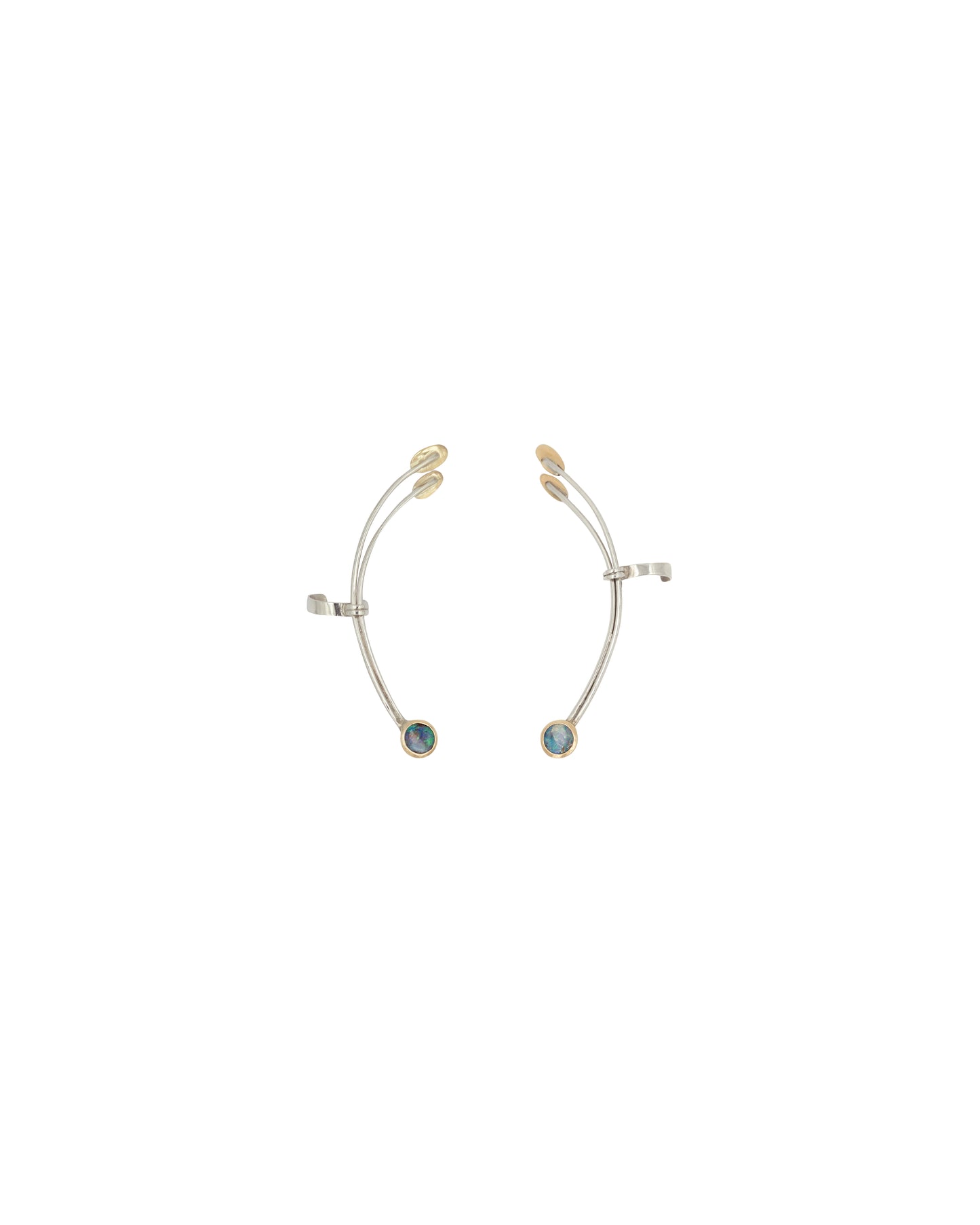 Orecchini ear cuf con opali boulder