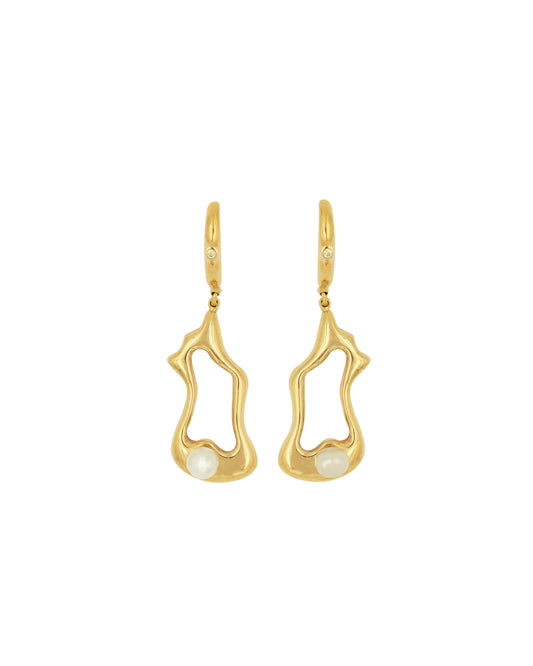 Fluid earrings in bronze