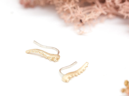 Climber dot earrings