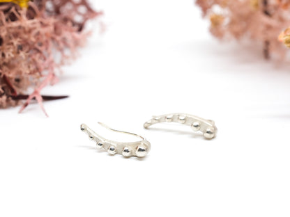 Climber dot earrings