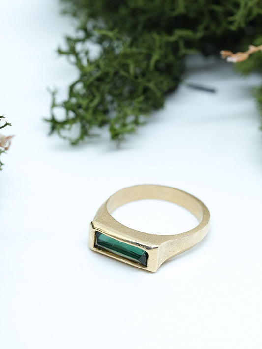 Anello tormalina verde