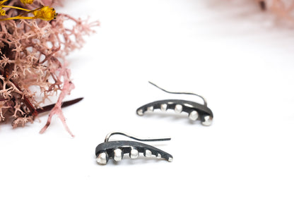 Climber dot earrings
